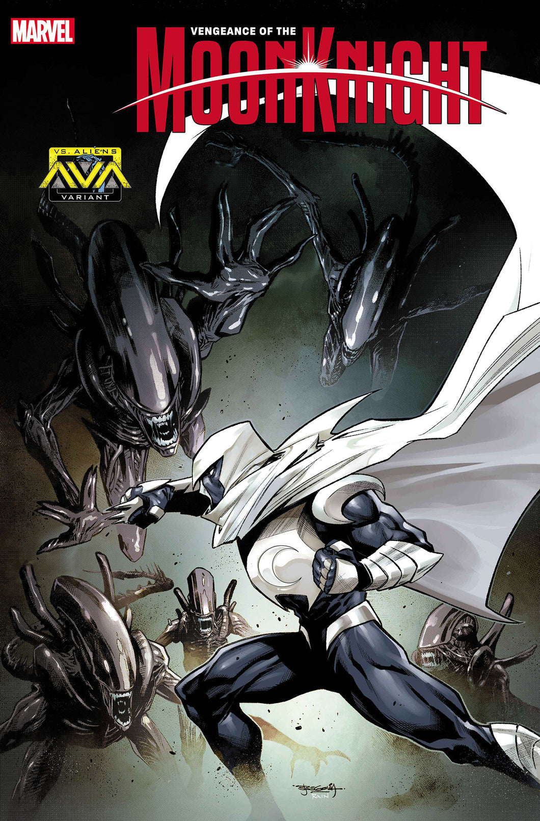 Vengeance Of The Moon Knight #7 Stephen Segovia Marvel vs. Alien Variant [Bh]